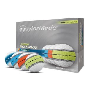 Taylormade Tour Response Stripe Golf Balls - Multi Colour Pack 1 Dozen