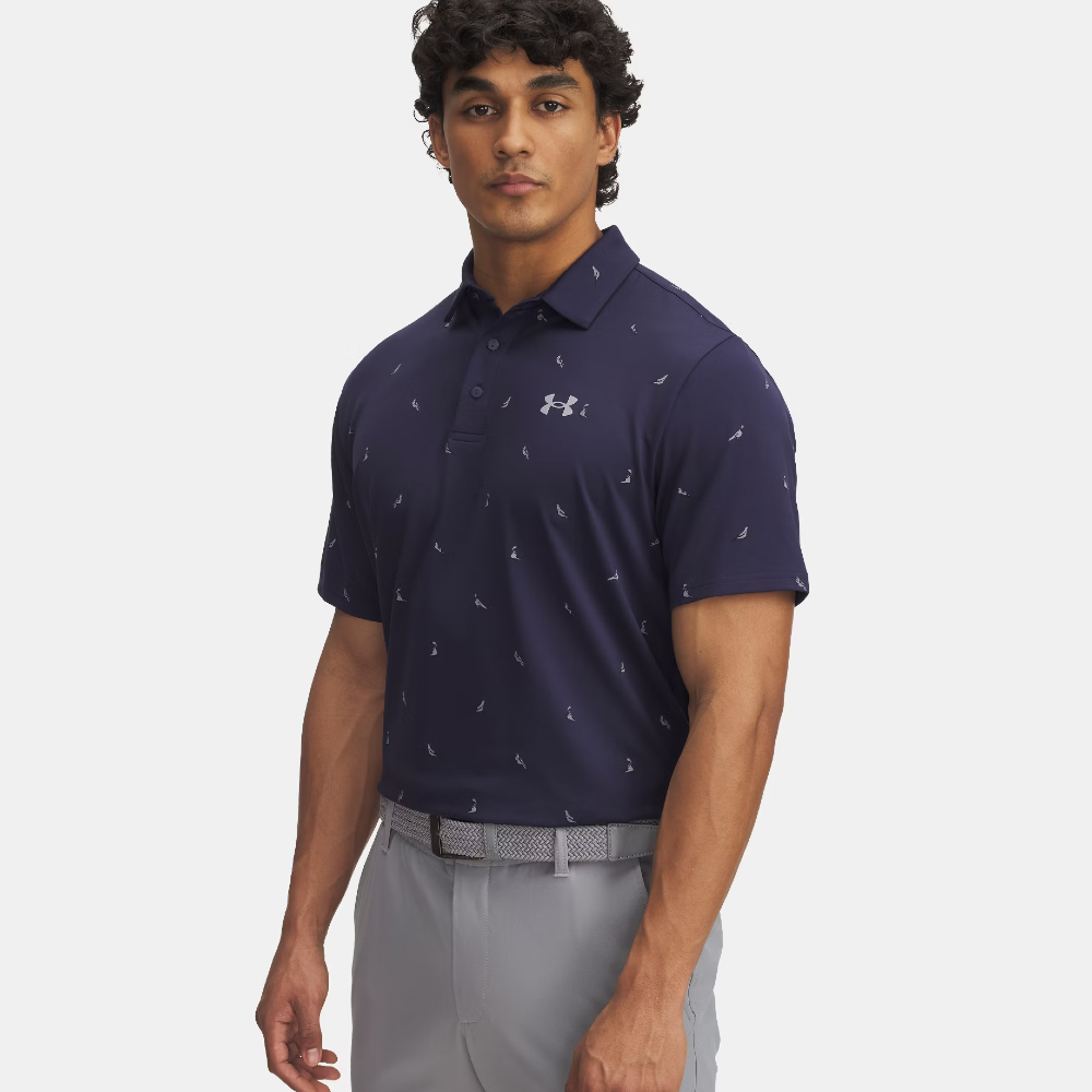 Under Armour Playoff 3.0 Printed Polo - Midnight Navy/Steel