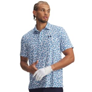 Under Armour Mens Playoff 3.0  Printed Polo Shirt - Midnight/Navy/White