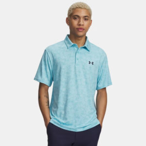 Under Armour Mens Playoff 3.0 Printed Polo - Blue Haze/Midnight Navy